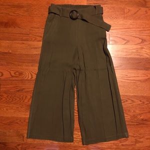 Belted, Wide Leg Pant